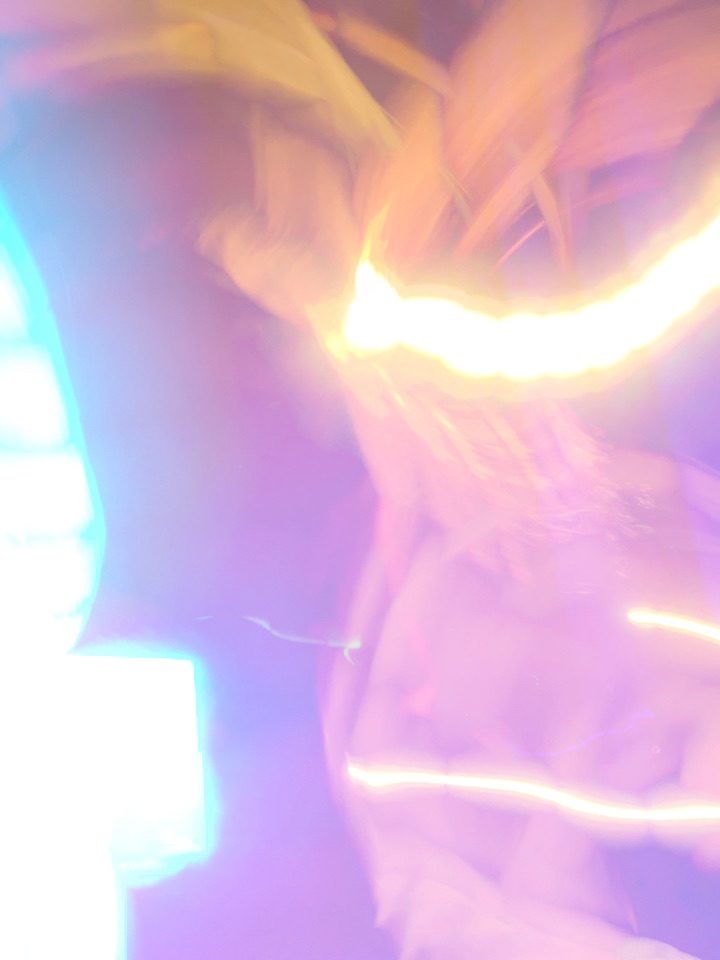 Long exposure of road work taking place outside my window