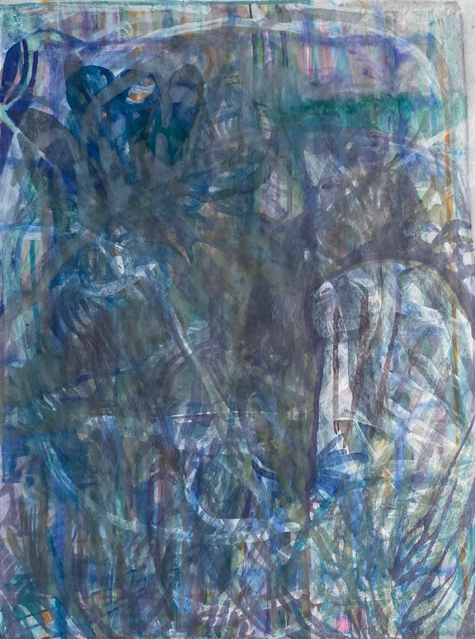 Monotype and watercolour on shoji paper