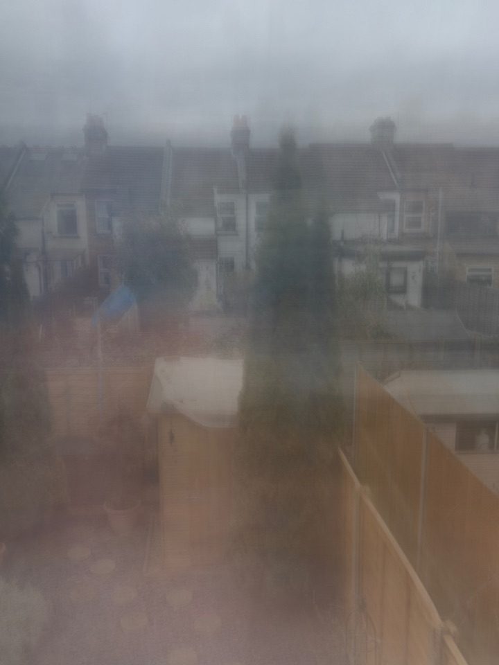 Blurry photo of back garden
