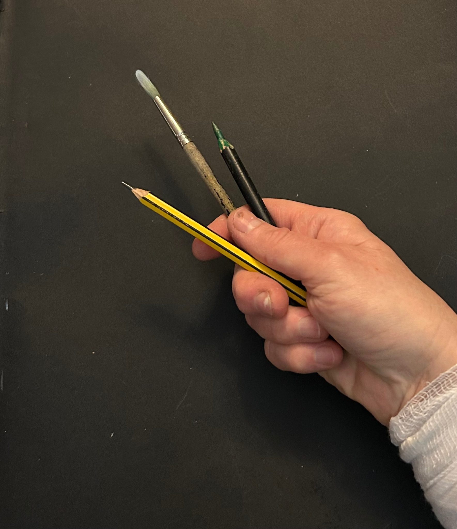 Photo of artist hand