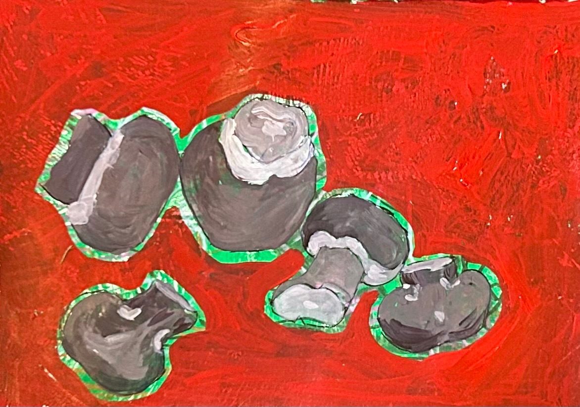 Mixed media base with acrylic and biro