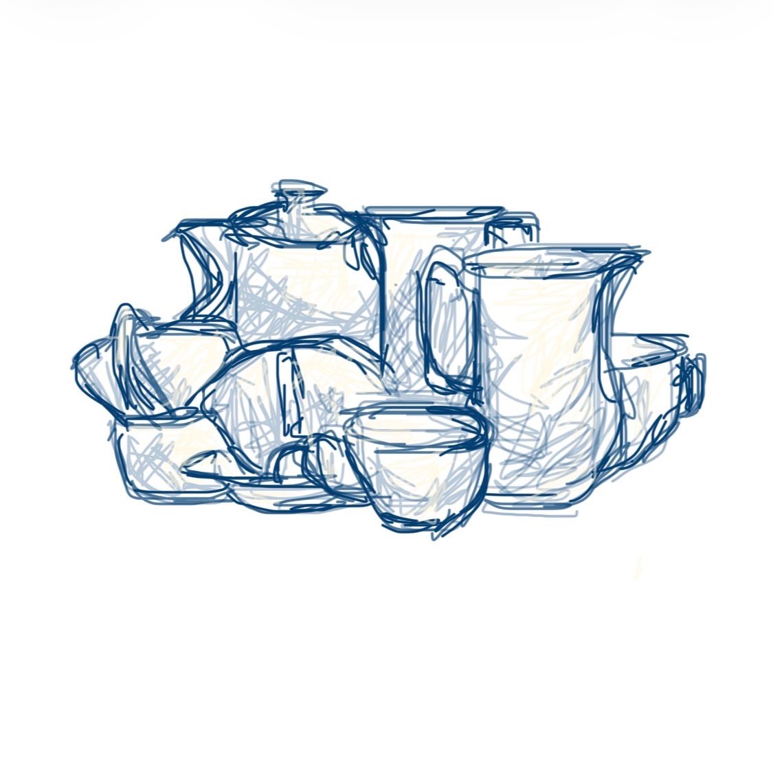 Digital sketch of crockery