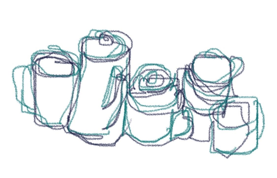 Digital drawing of crockery