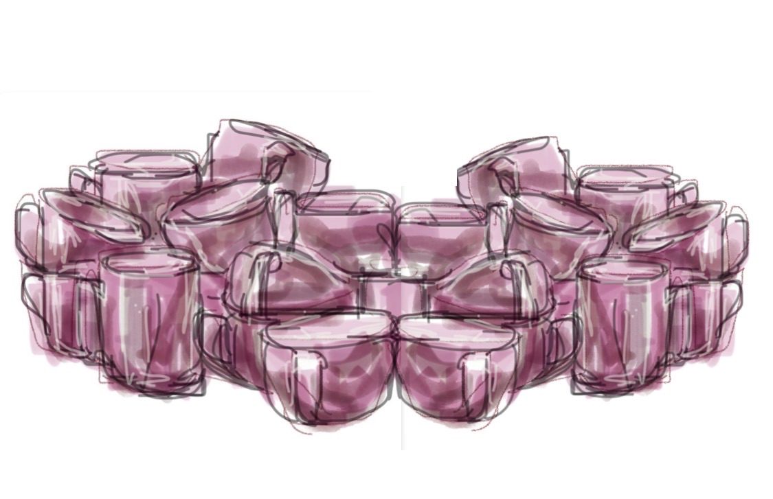 Digital drawing of crockery
