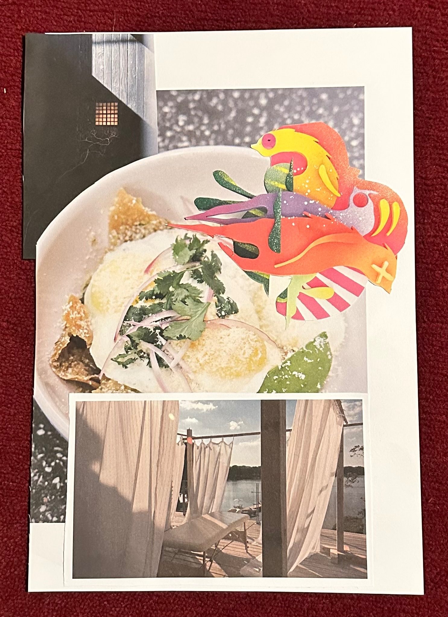 Collage of four images from a design magazine