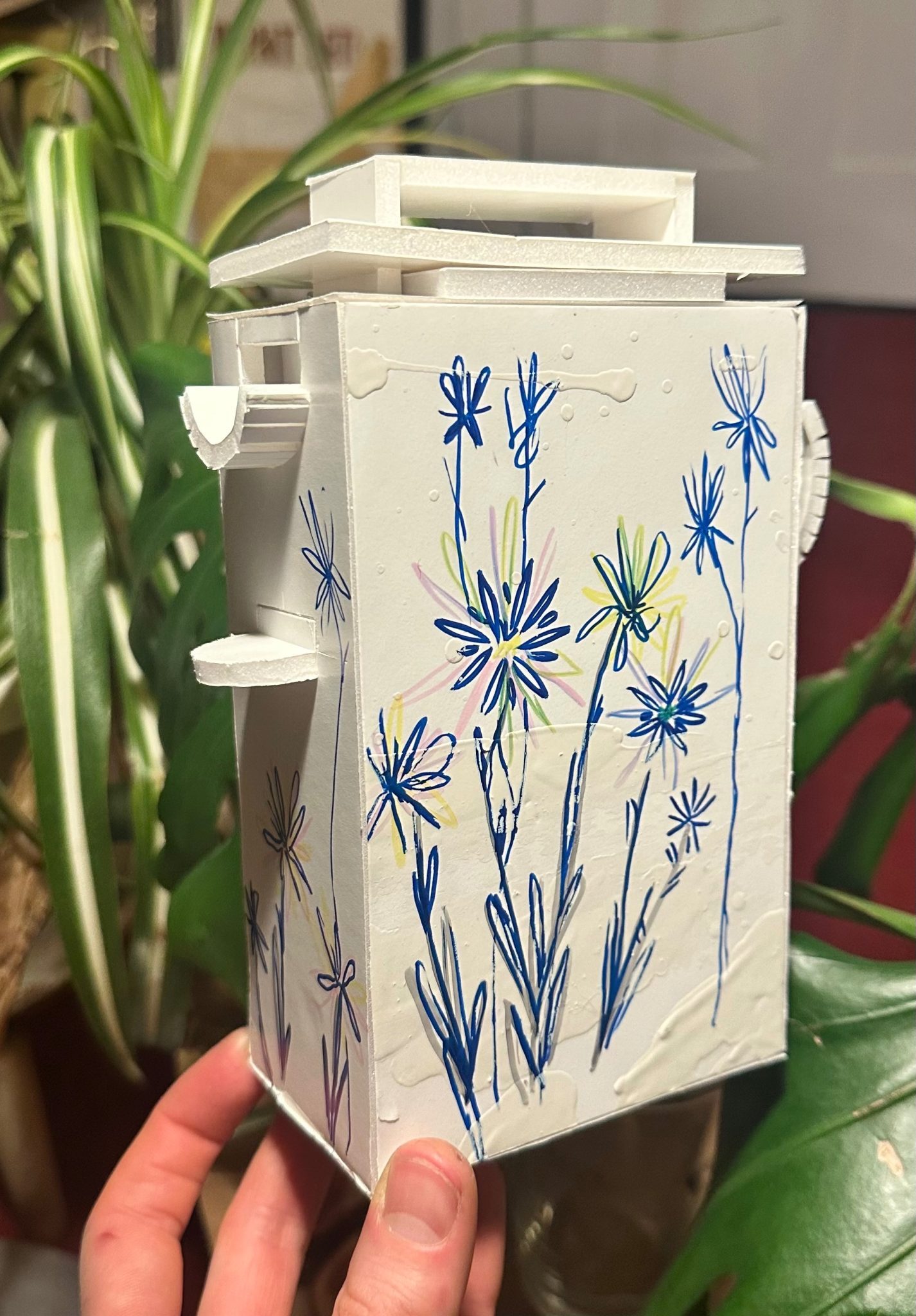 Ink on foamboard teapot maquette