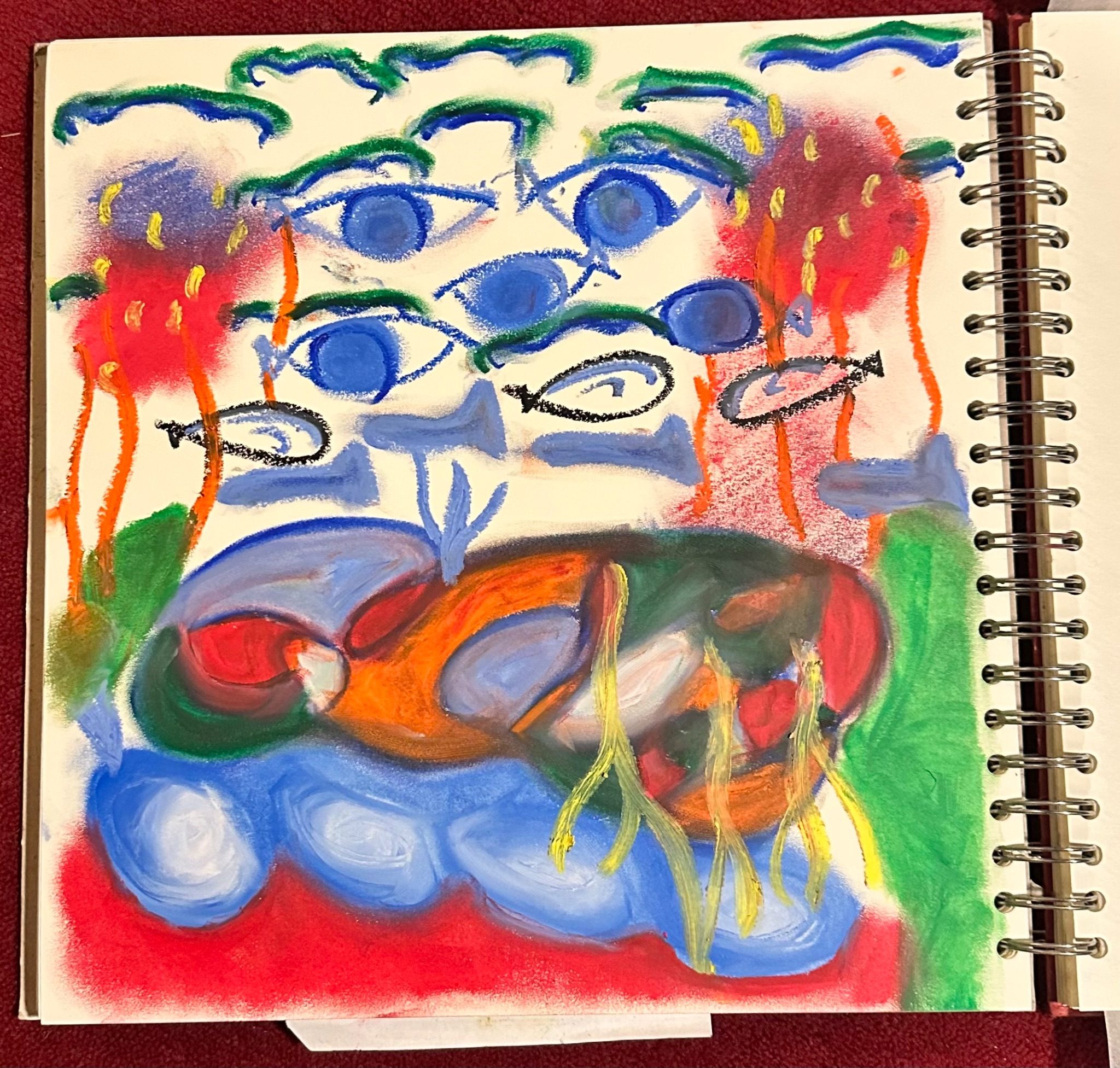 Oil pastel on paper collaboration