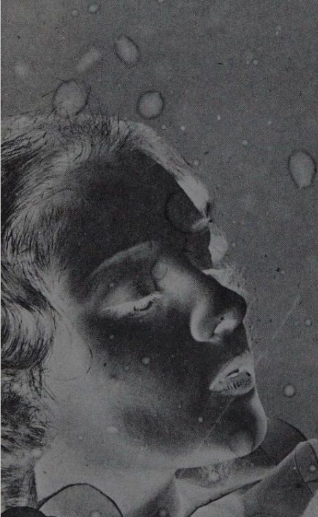 Found image of black and white photograph with water stains