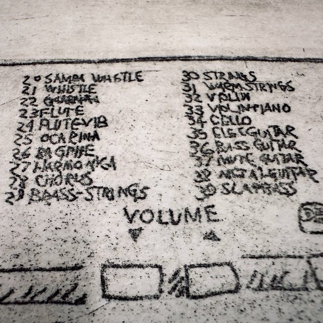 Etching of the volume switch on a Casio SA-1 keyboard