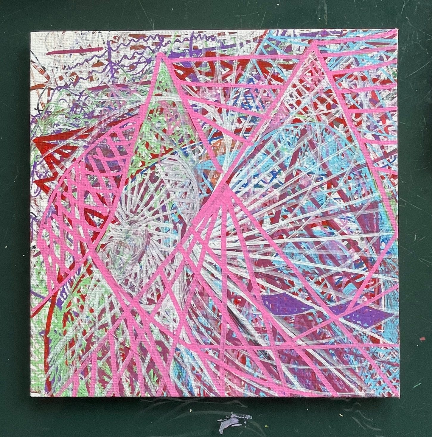 Abstract landscape scene with multiple layers