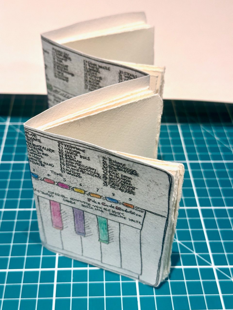 Scretchbook made from an etching of the Casio Tone Bank