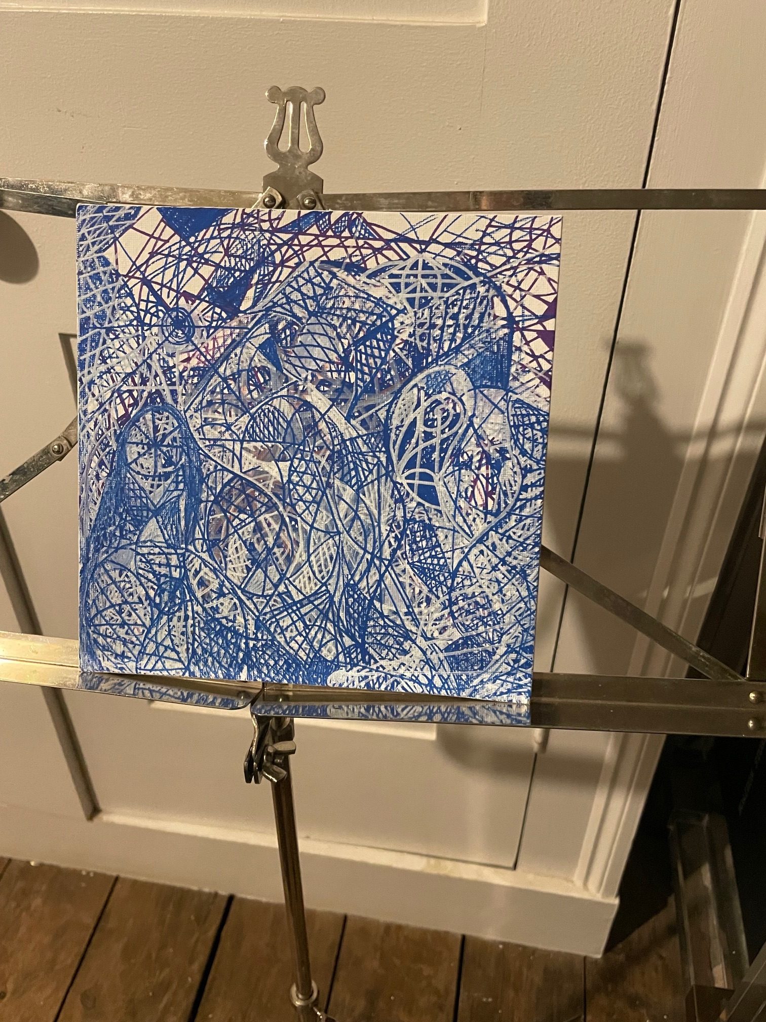 Painting on a music stand