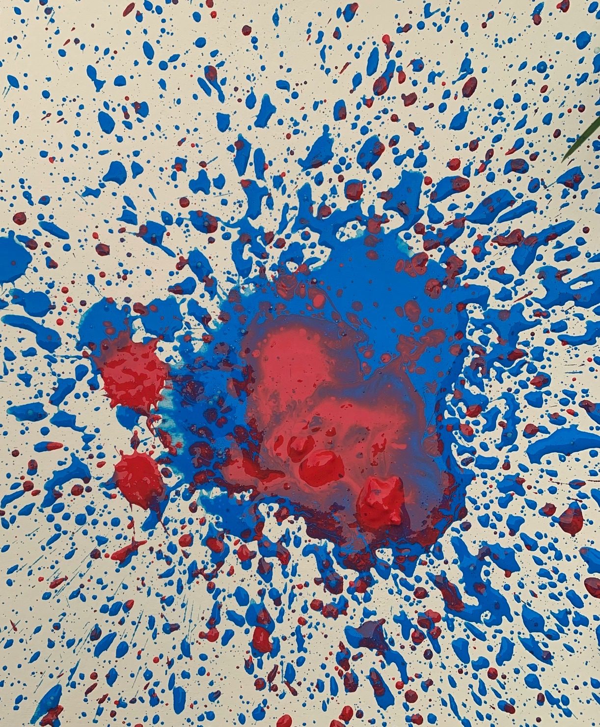 Blue and red splodge of paint