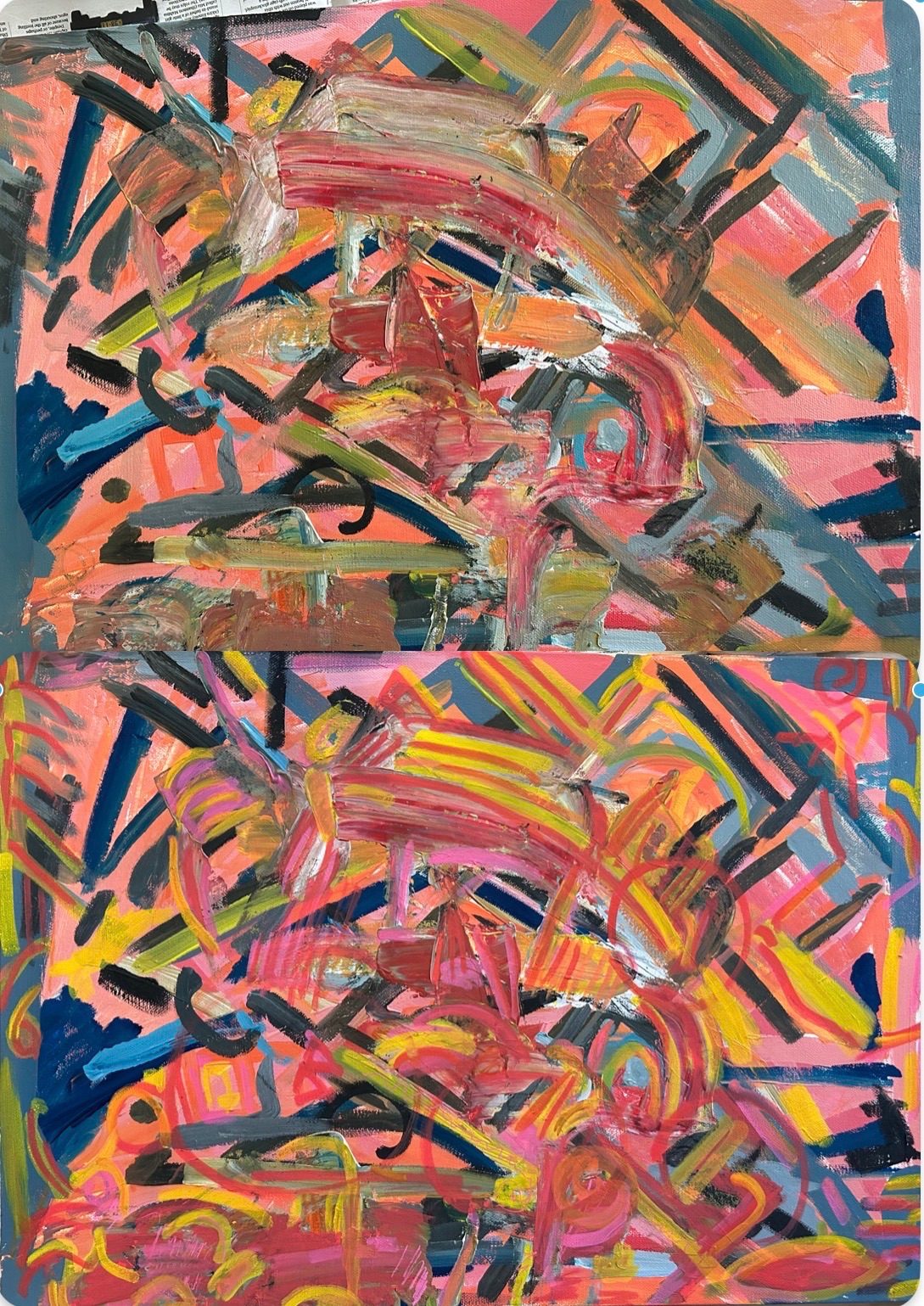 The same picture in landscape view before and after some bright colours added