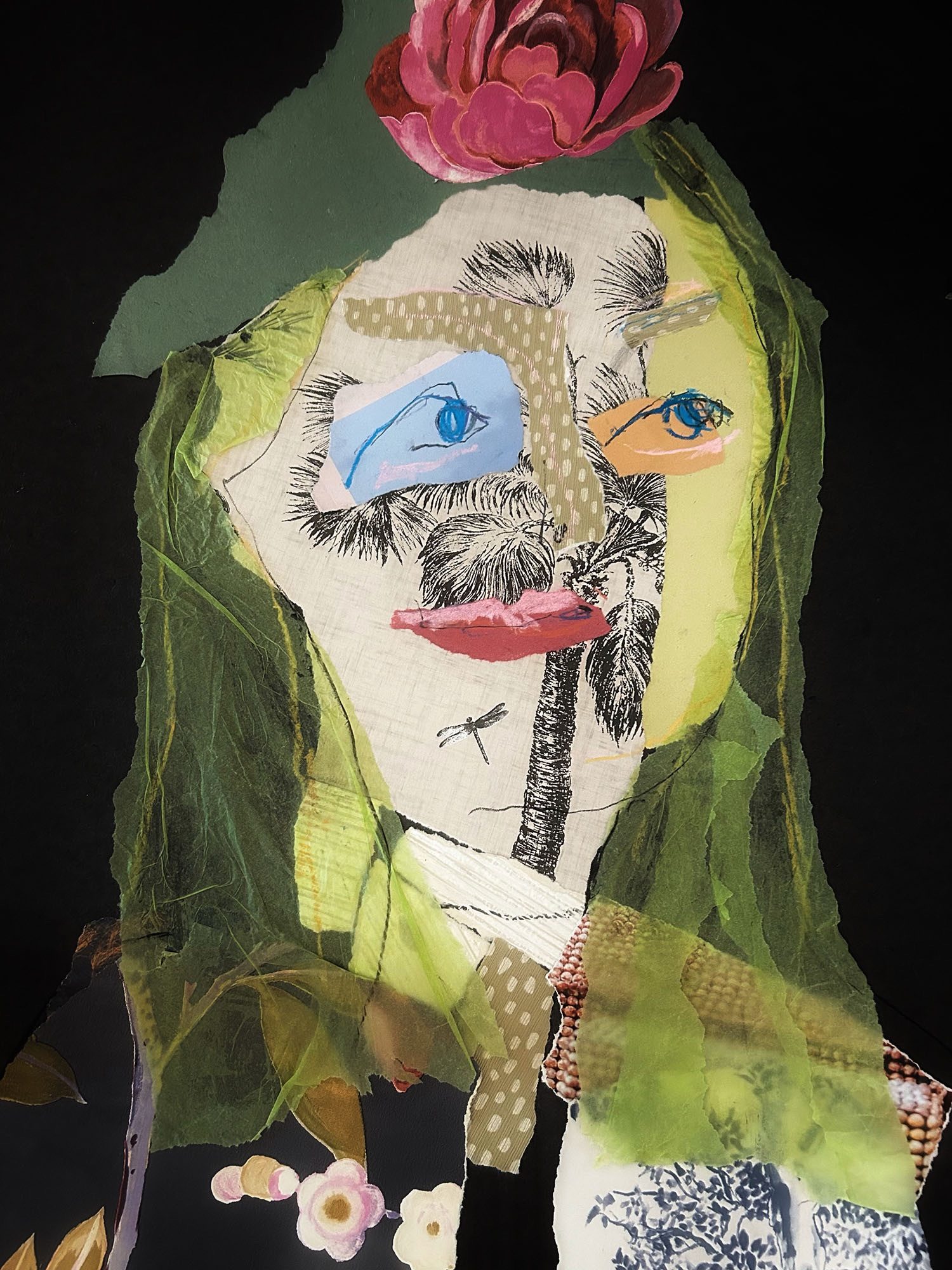 Self Portrait made of collage of wallpaper