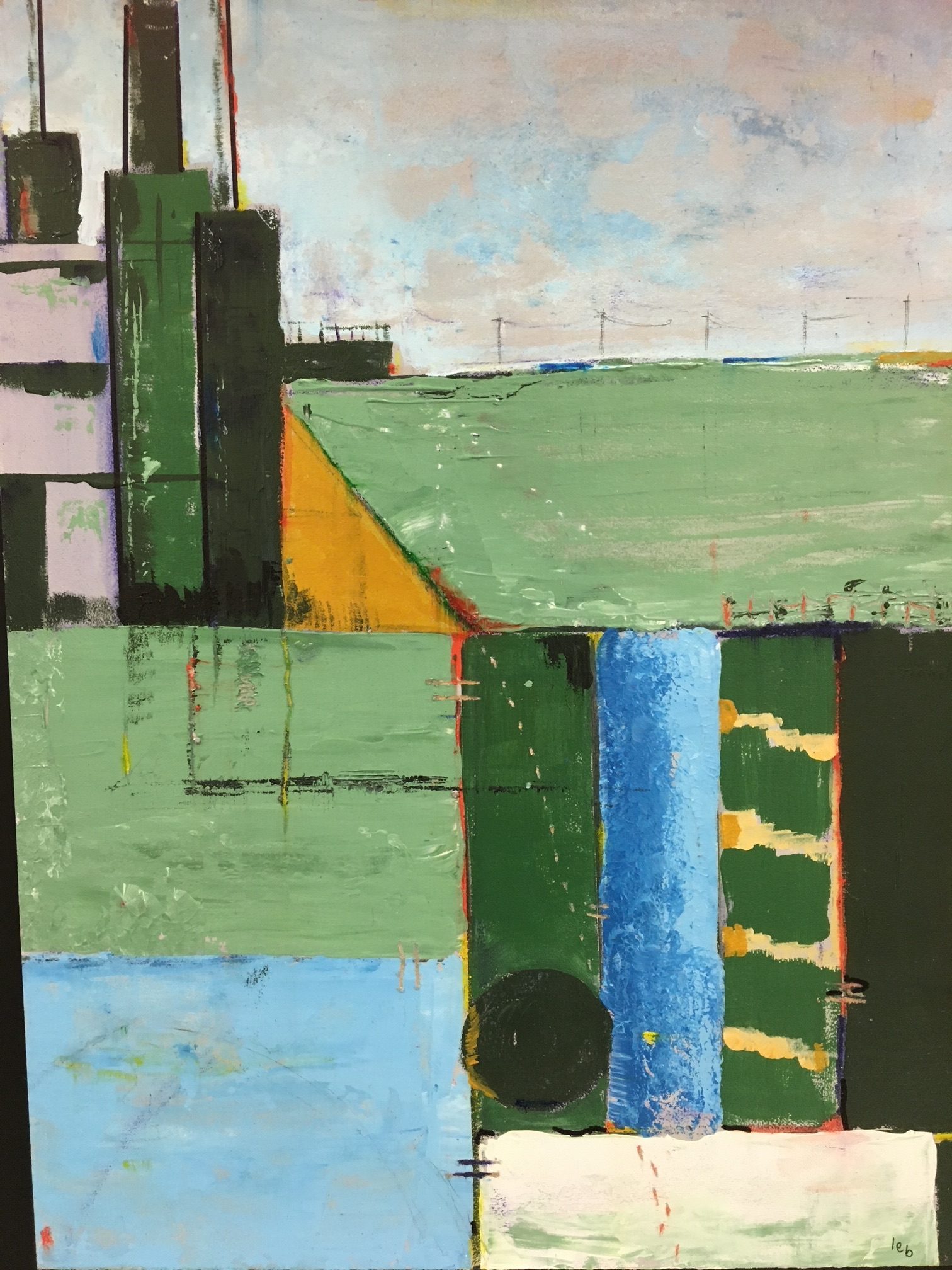 Abstract landscape in oils