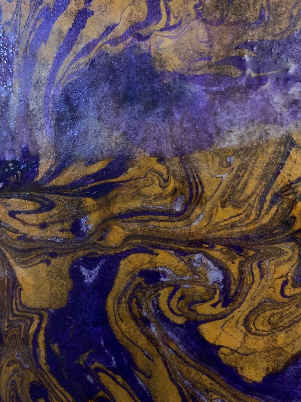 Patterned painting purple and orange lines