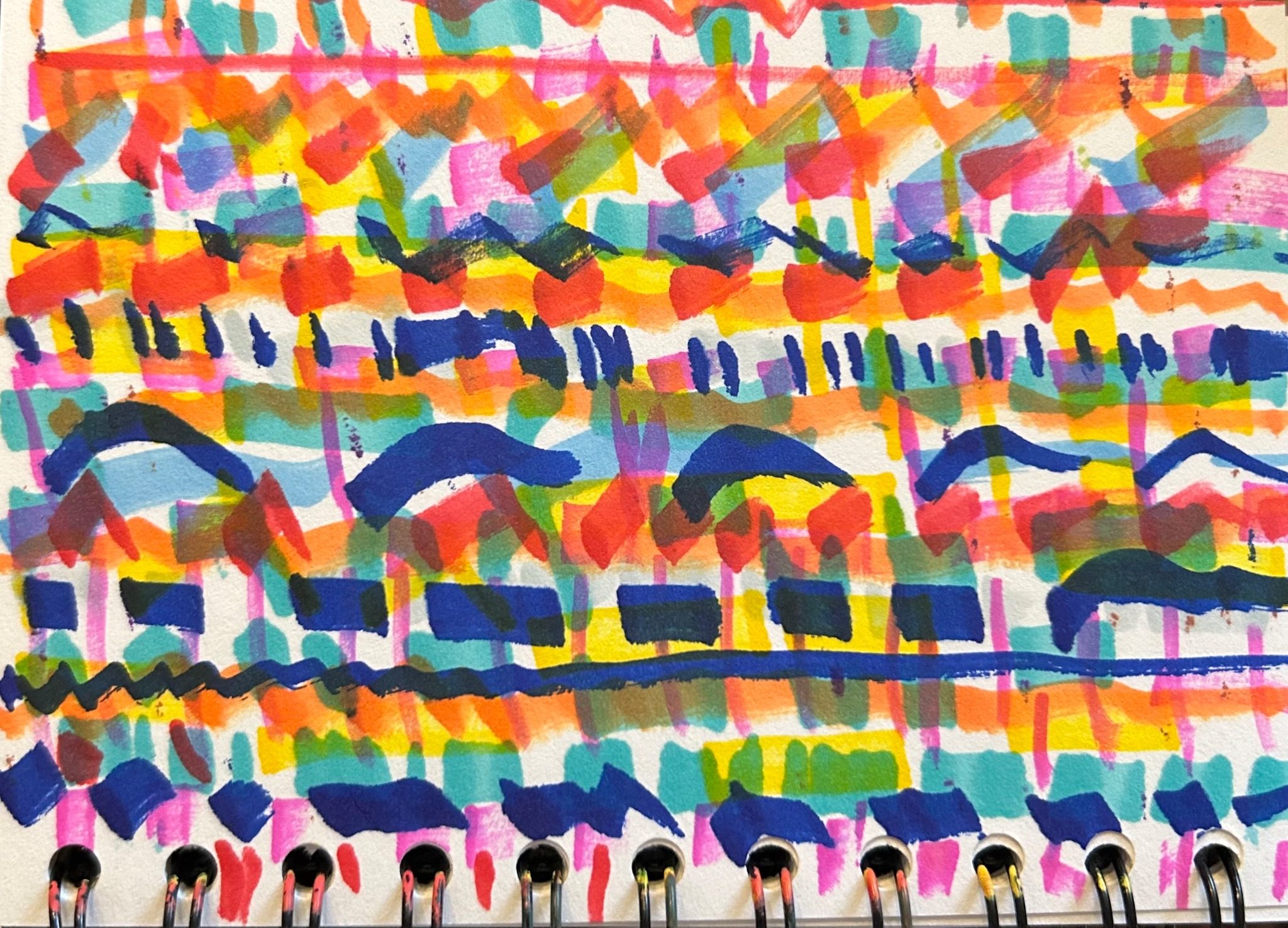 Horizontal sequences of coloured marks