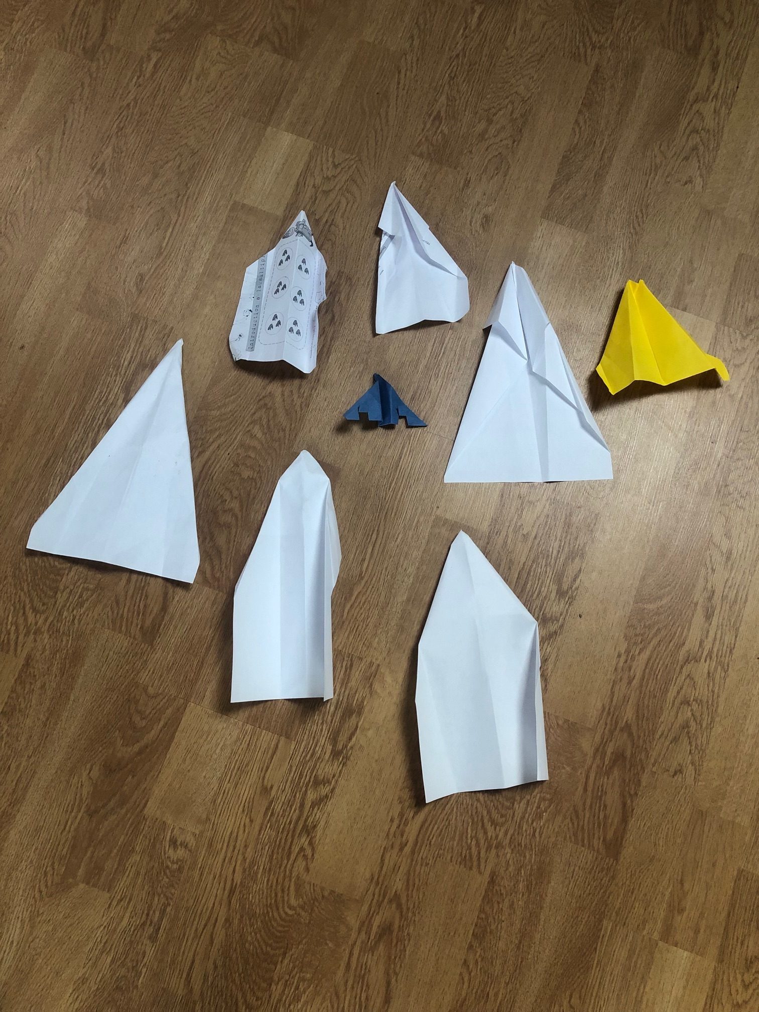 photo of a collection of paper planes made by my son and I