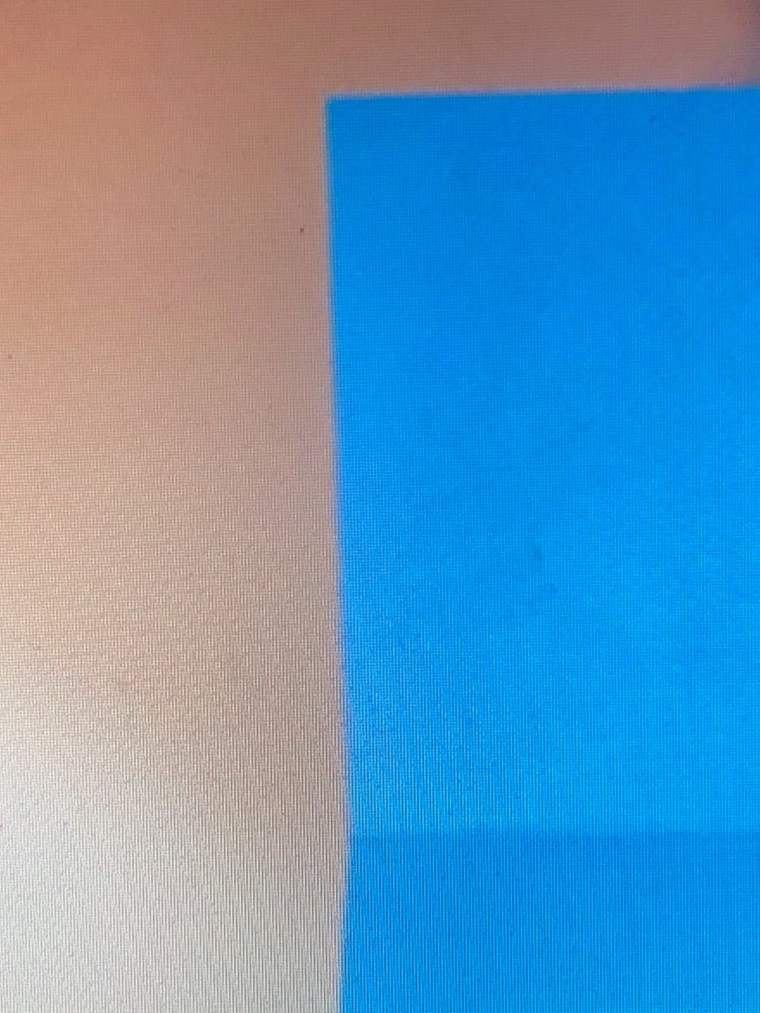 blue corner, orange background