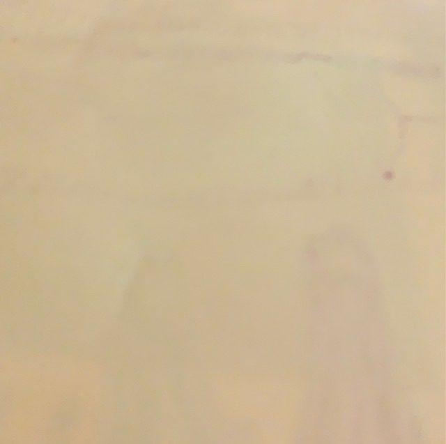 Photo of a blank warm cream coloured pice of paper, some lines or other marks showing through the paper from the other side