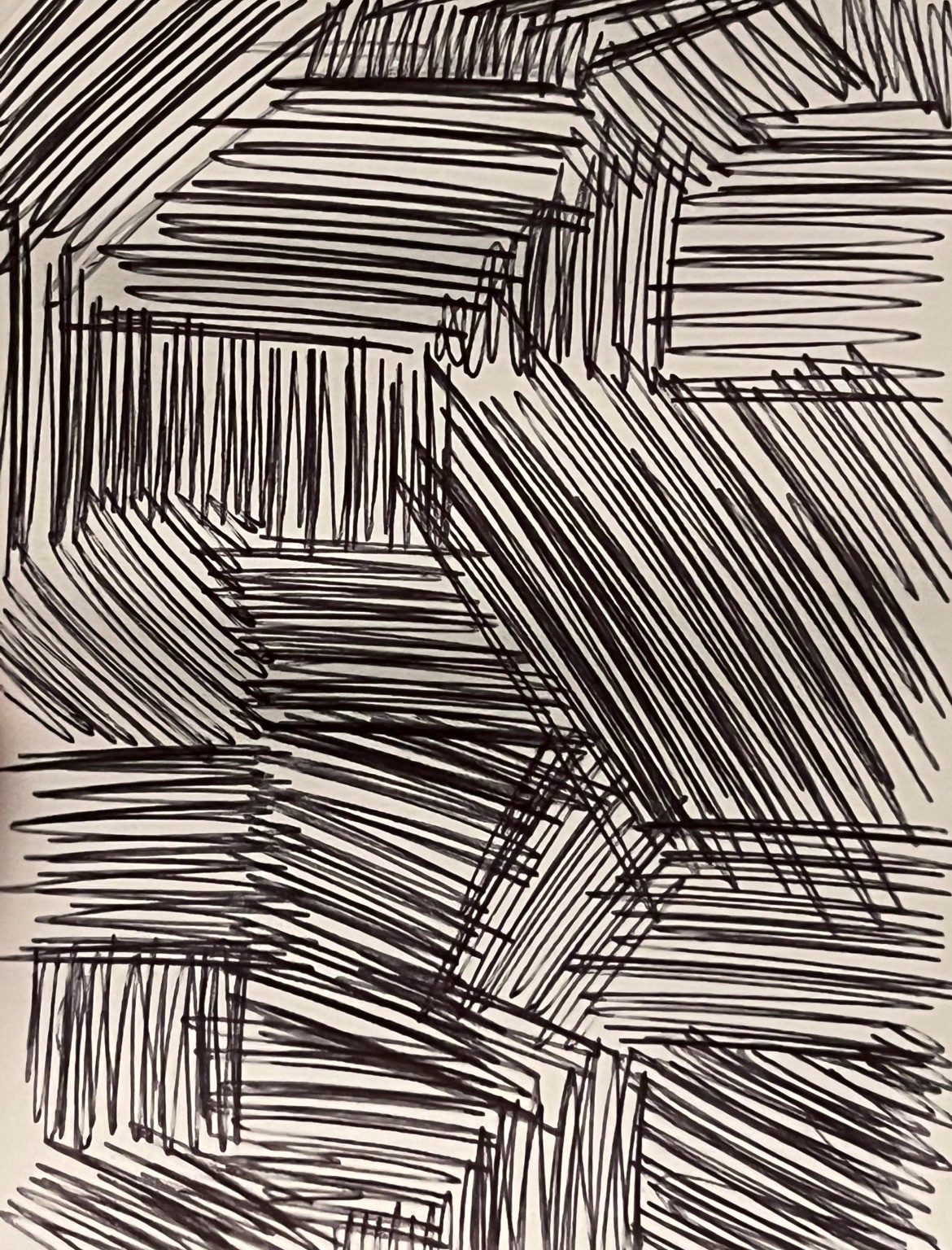 Angular black pen scribbles