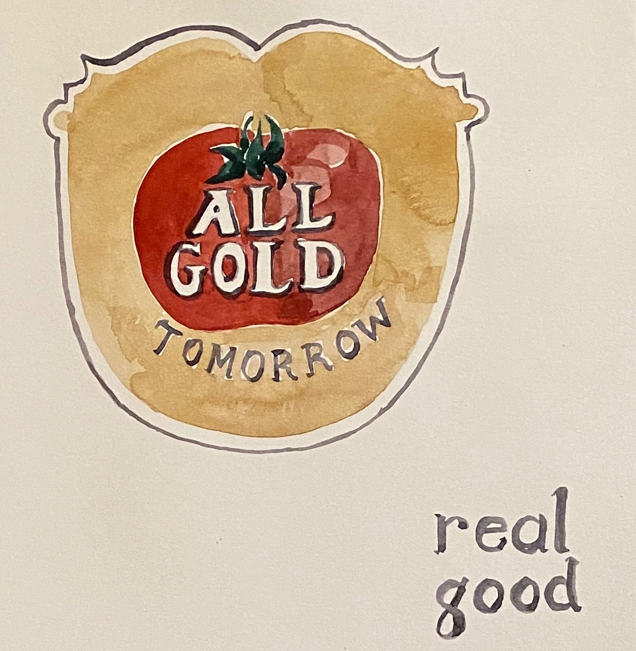 Watercolour/ reword tomato sauce label