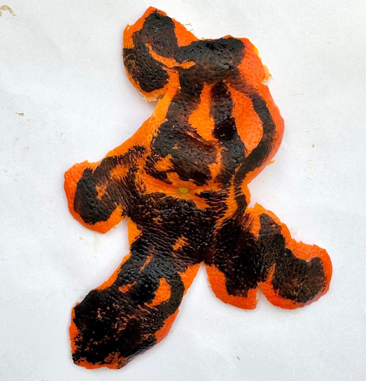 Tangerine peel with black marker