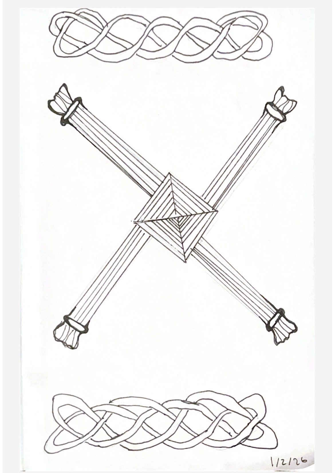 Line drawing of st Brigids cross
