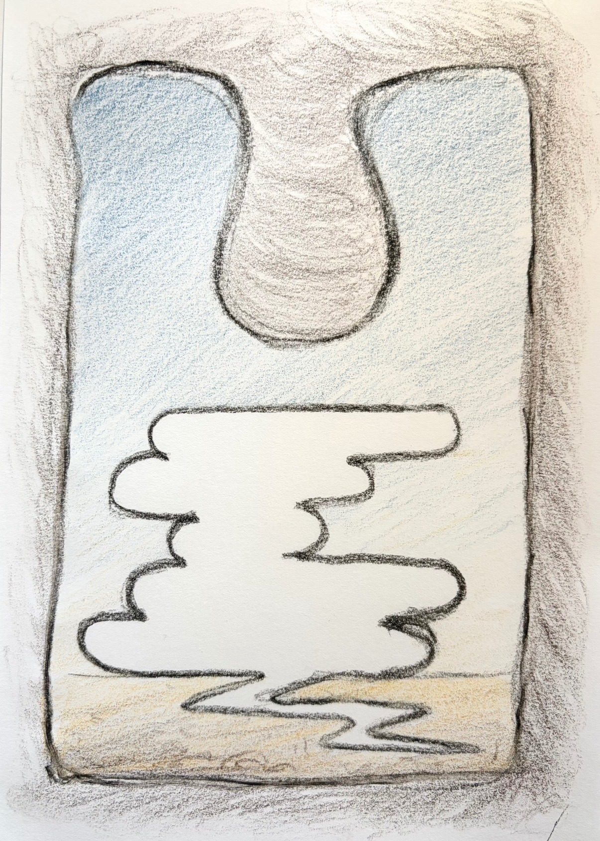 A landscape with a speech bubble and a uvula