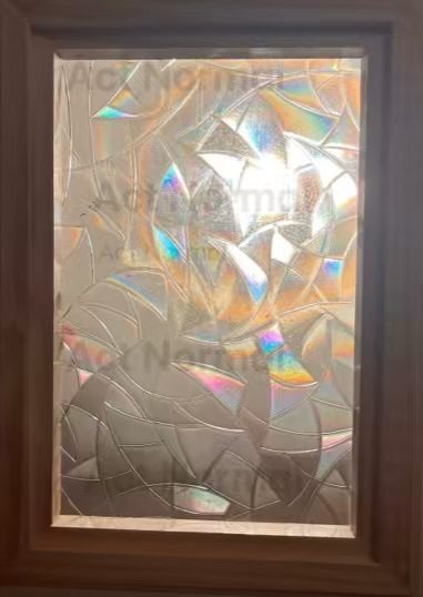 Act Normal text layered on frosted glass vinyl