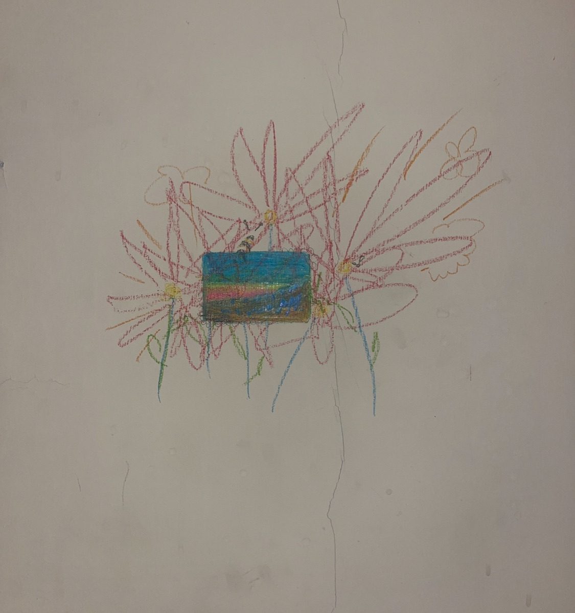 Crayon wall drawing
