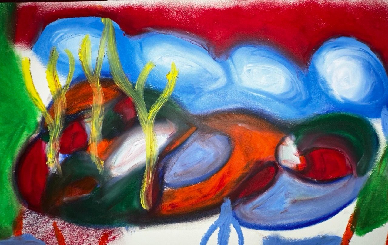 oil pastel on paper