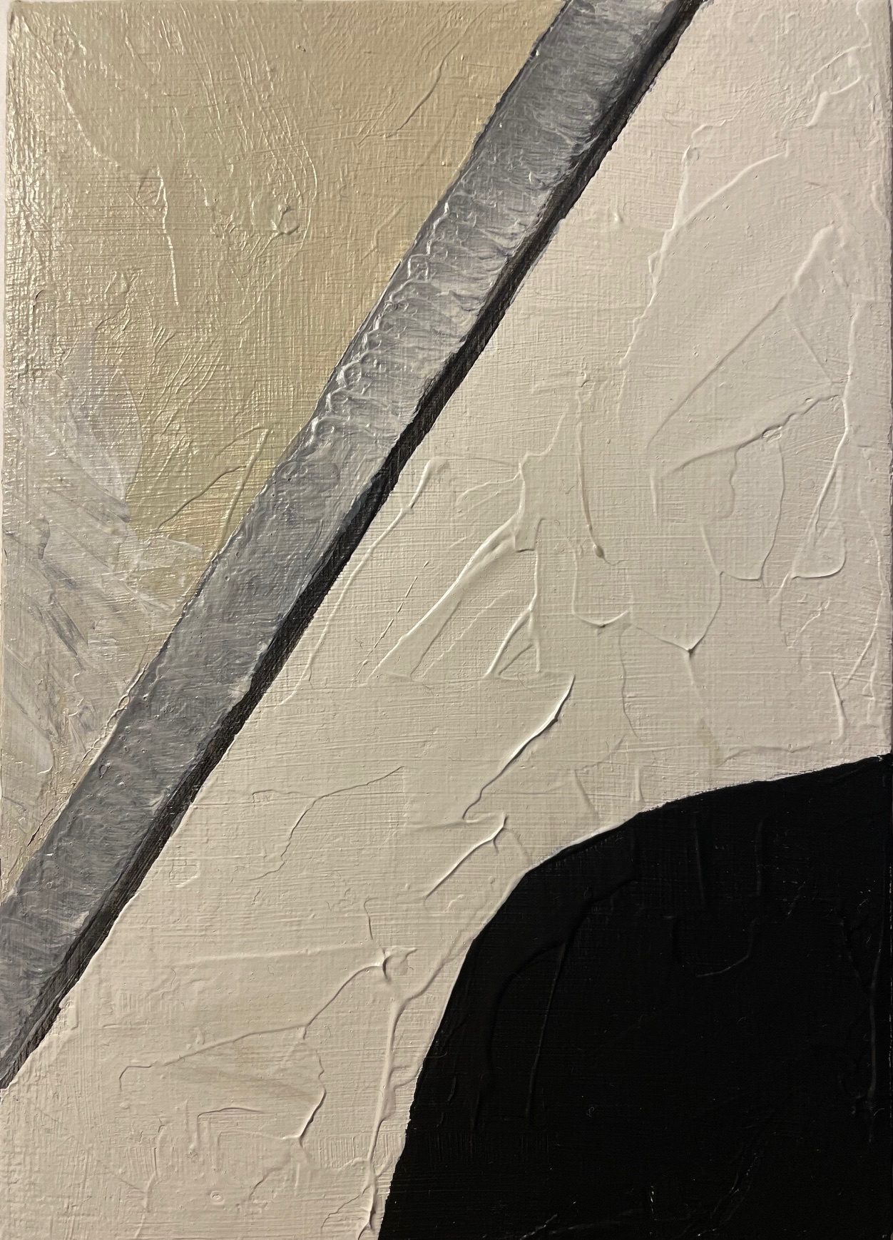 Acrylic painting in muted tones of a ceiling with coving.