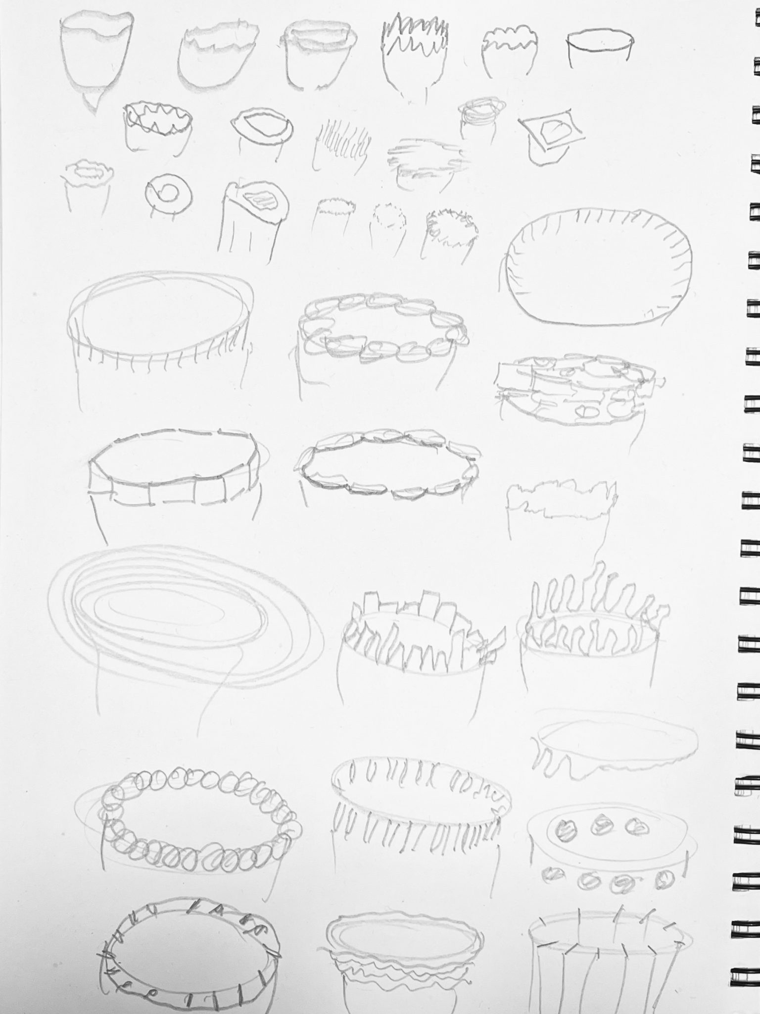 Sketches of pot rims
