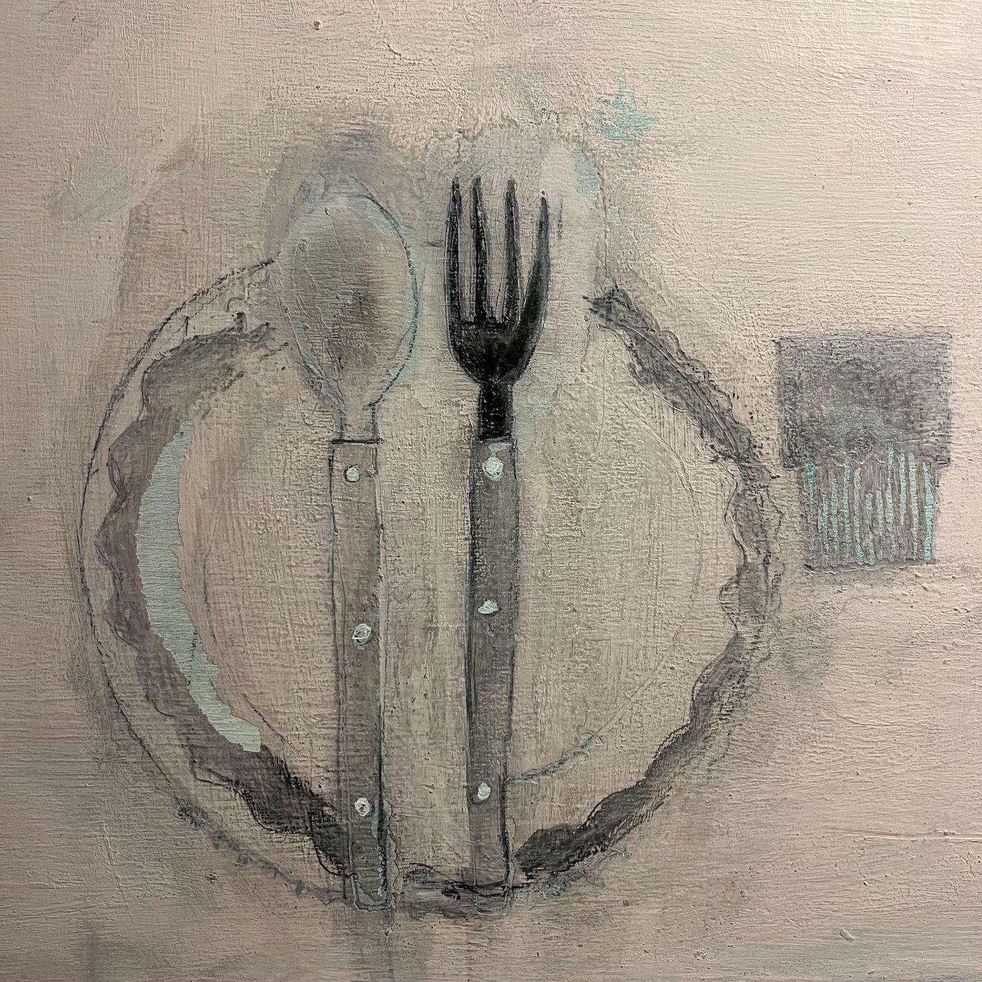 Graphite and housepaint on birch ply