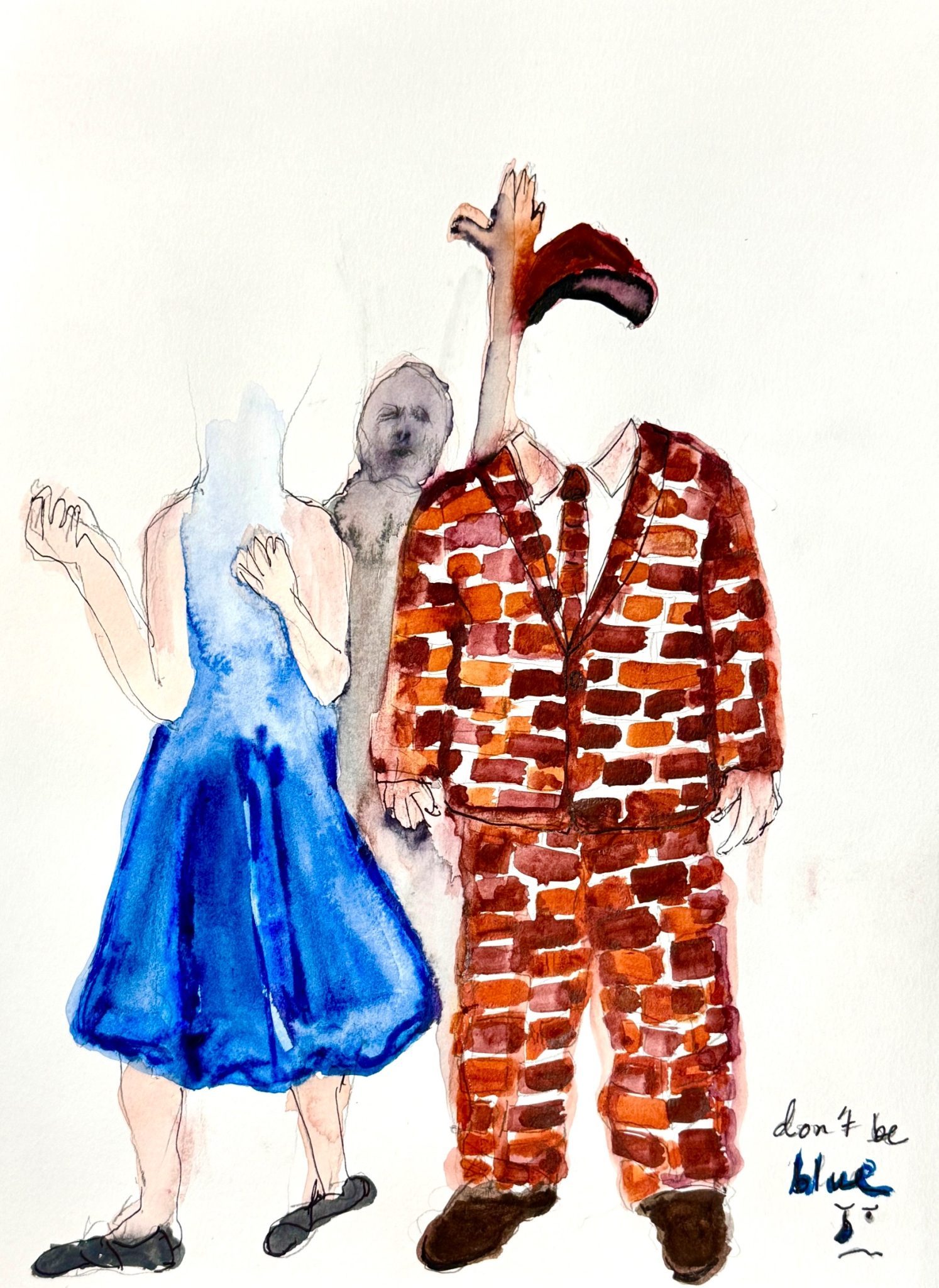 9x12”, Watercolor and ink on paper