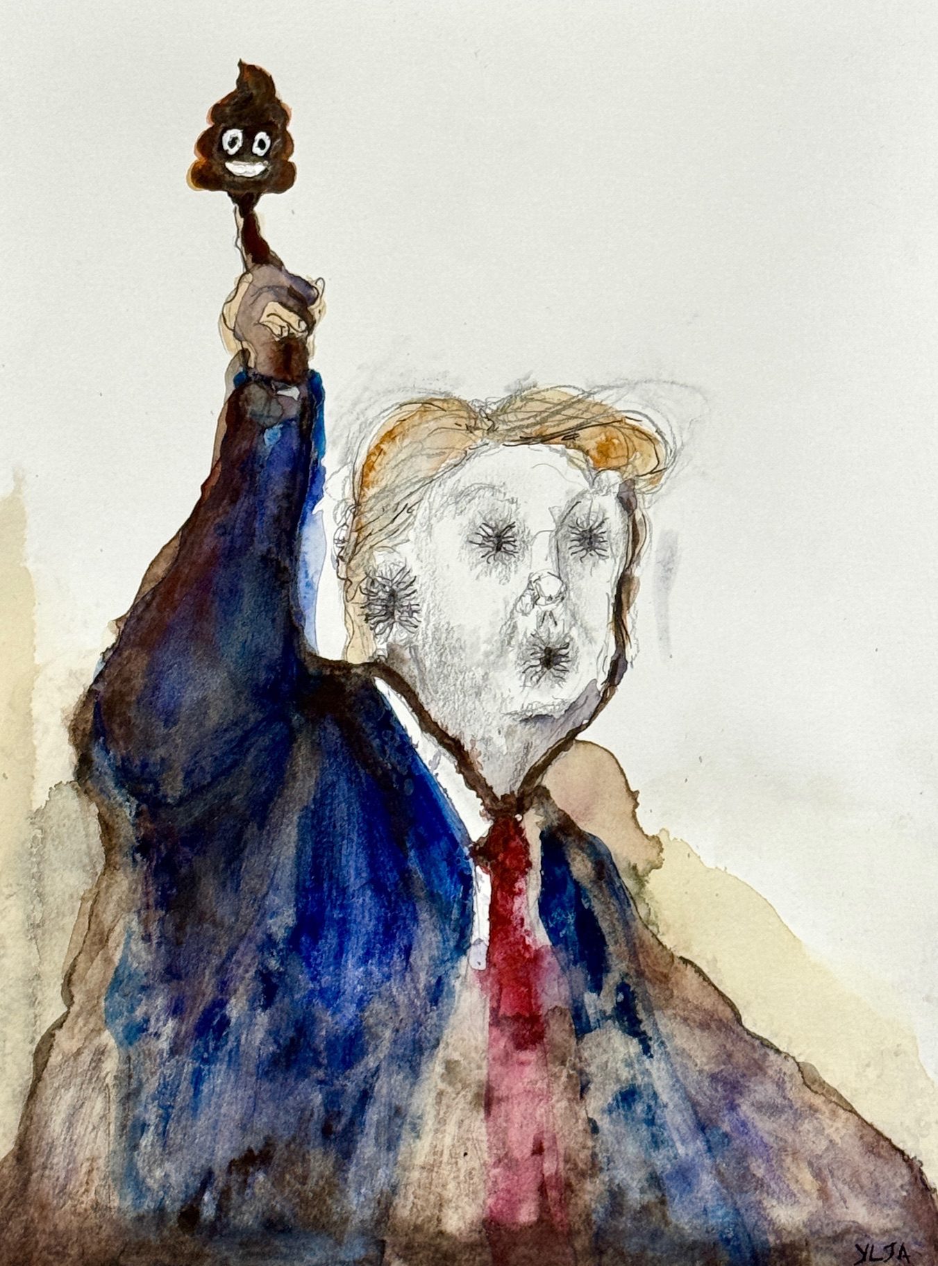 Watercolor and ink on paper