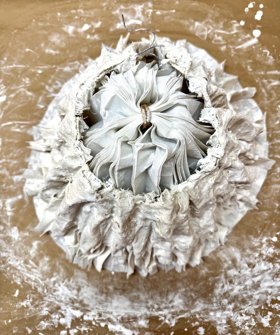 Plaster, wire, ikea blind