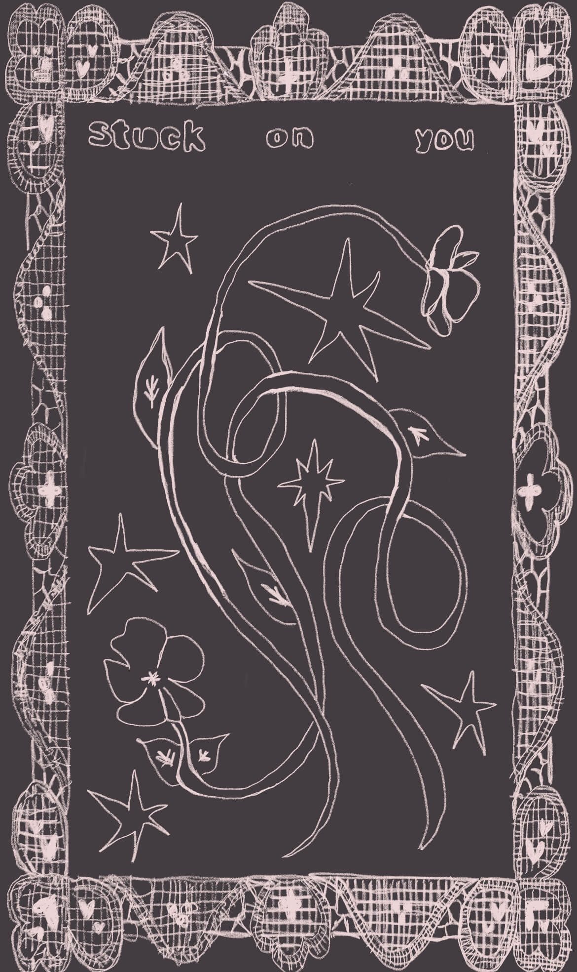 Drawing of flowers entangled