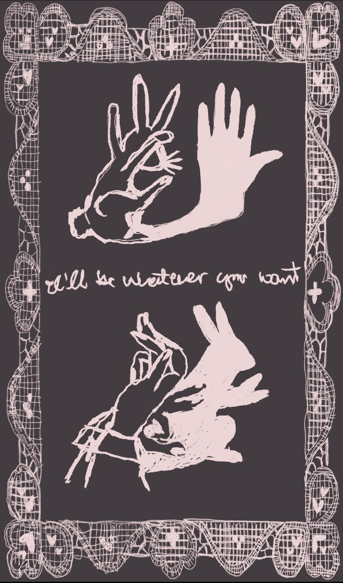 digital drawing of hand shadow puppets