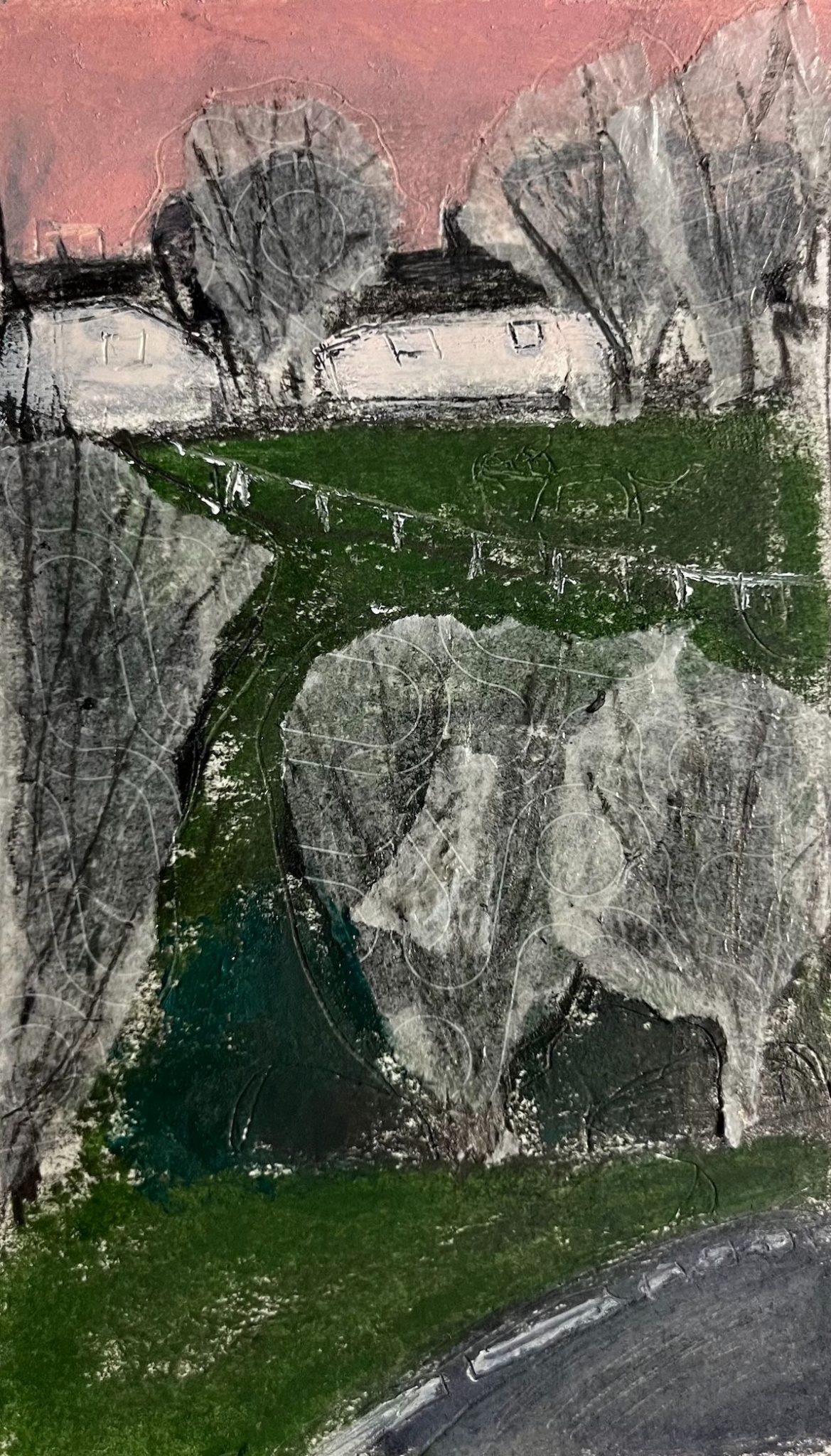 Oil, collage and graphite on 300gsm paper