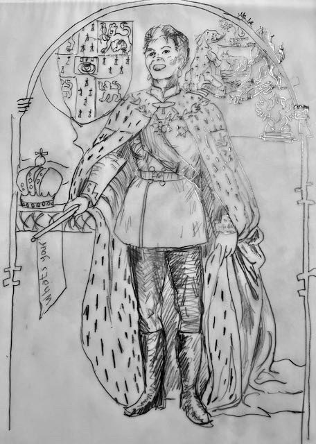 Pencil drawing which may well go on to an etching plate later