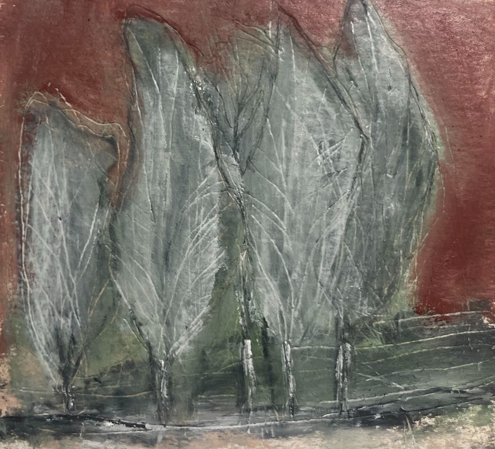 oil stick and oil on primed 300gsm paper