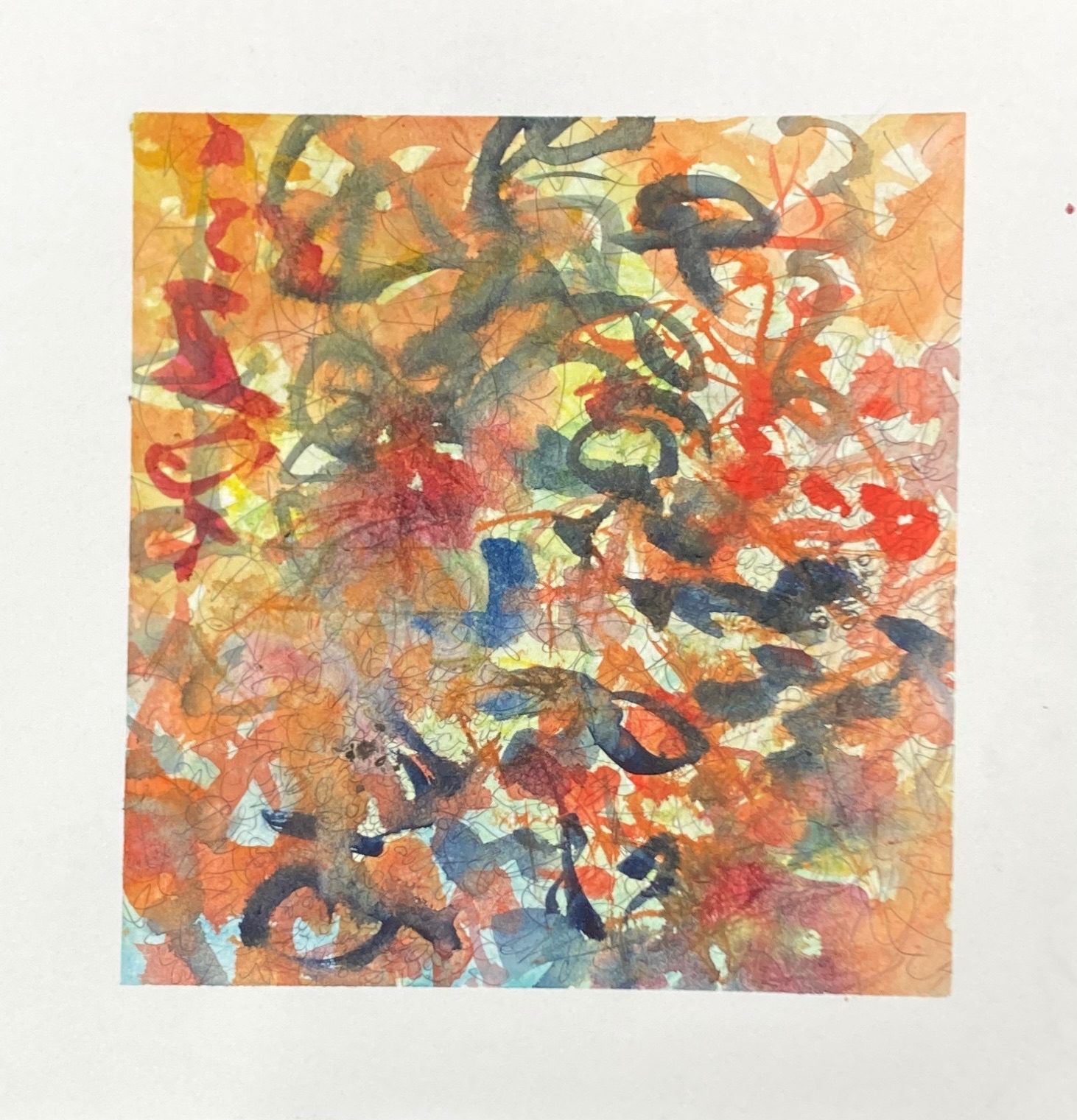 watercolour and pen drawing on paper