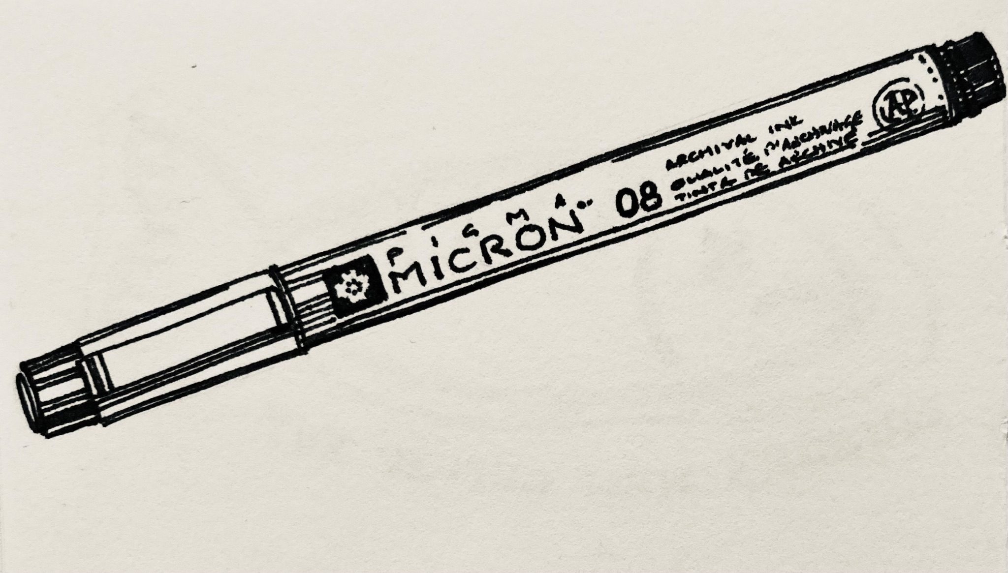 Fineliner drawing of a Micron fineliner pen