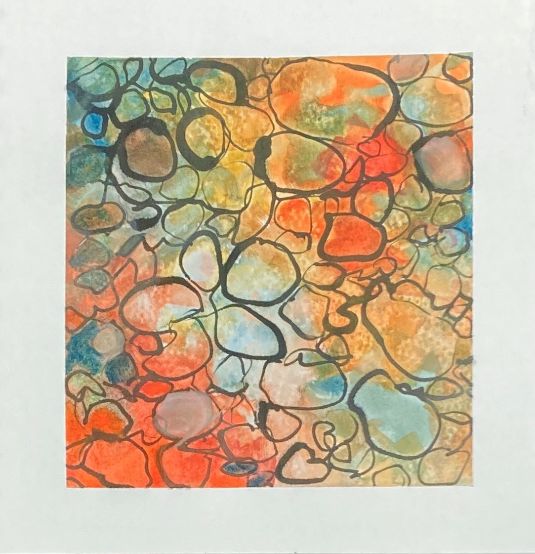 permanent ink and watercolours on paper