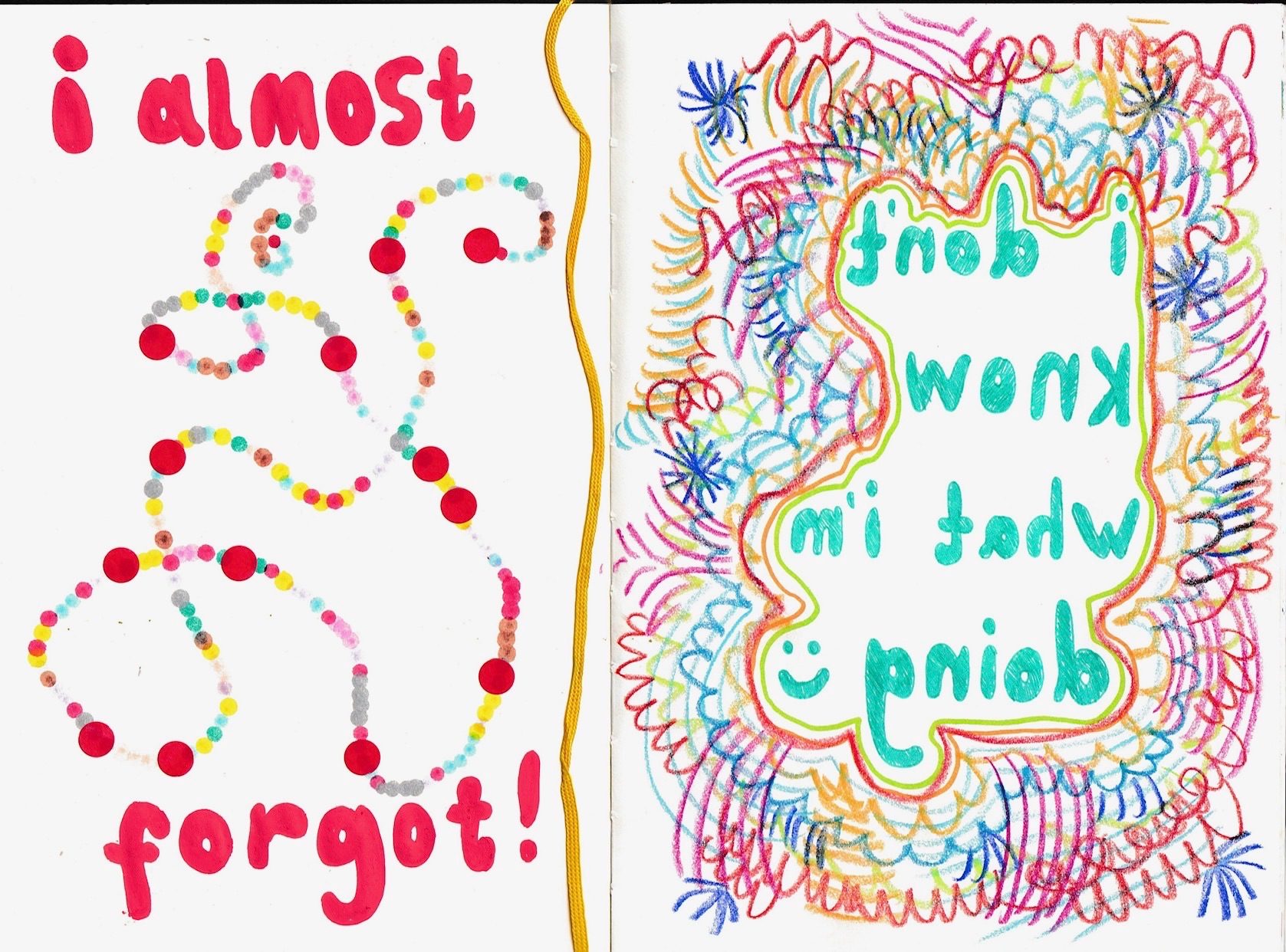 reversed sketchbook page