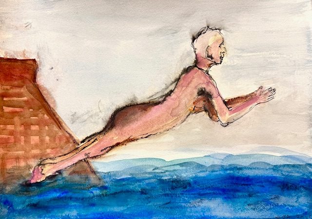 Watercolor and ink on paper