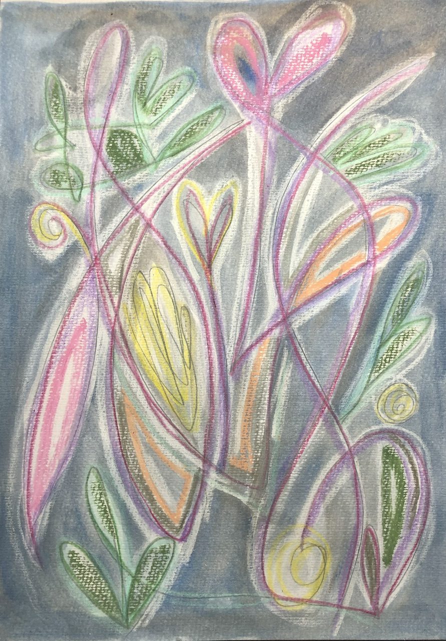 An abstract inspired by a fruit salad enjoyed on a late summer evening